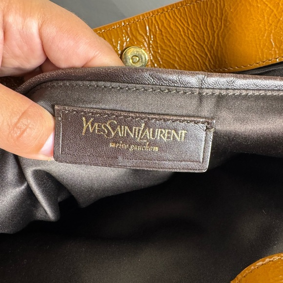 SAINT LAURENT Patent Sac Anais Tote Camel Purse - Picture 5 of 10